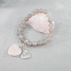 Rózsakvarc medálos karkötő (Anya)