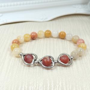 Sárga jáde és achát karkötő