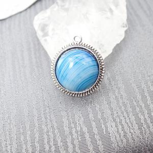 Sávos achát medál antikolt keretben