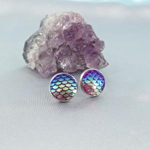 Sellő fülbevaló, lila