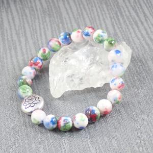 Szivárvány jáde karkötő lótusszal