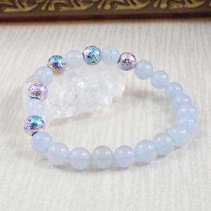 Szivárványos lávakő és achát karkötő