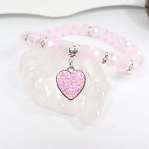 Szívecskés karkötő, rózsaszín