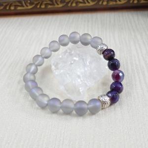 Szürke-lila achát karkötő