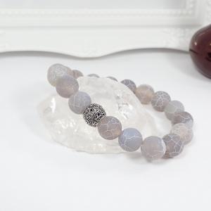 Szürke matt achát karkötő