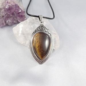 Tigrisszem medál antik hatású keretben 1