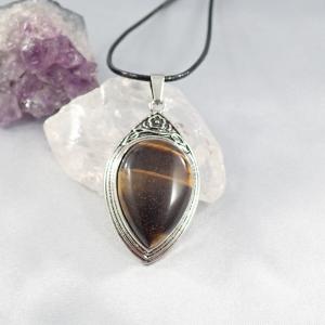 Tigrisszem medál antik hatású keretben 2