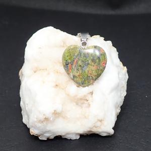 Unakit medál, szív, nagyobb, nyaklánccal 1