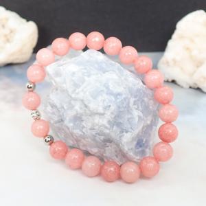 Világos korallos árnyalatú achát karkötő