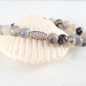 Világos sárkányvér achát karkötő (XL)