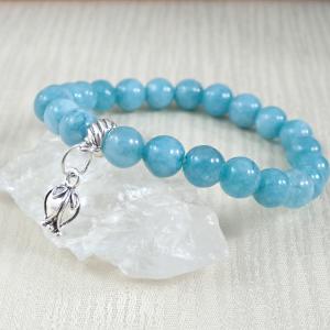 Világos tengerzöld achát karkötő