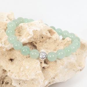 Világoszöld jáde karkötő Buddhával