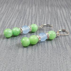 Zöld-kék jáde fülbevaló