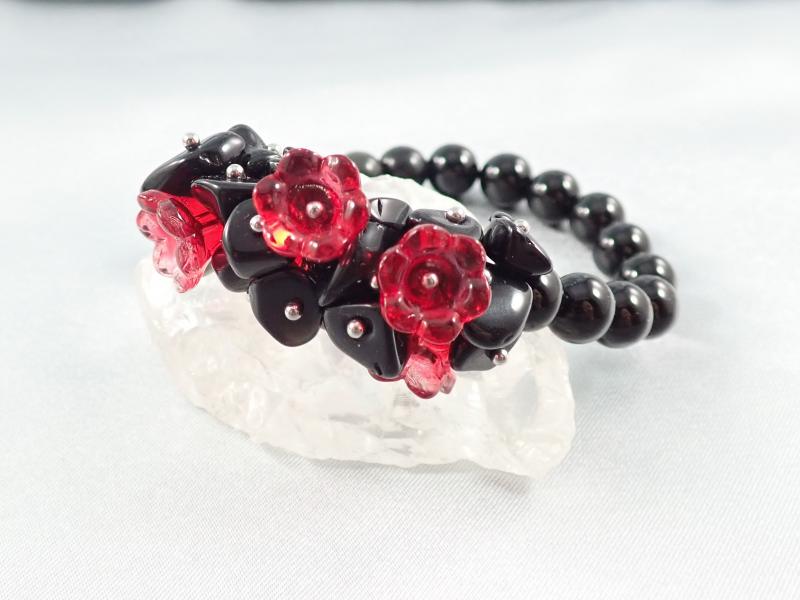 Tűz és árnyék ásvány karkötő