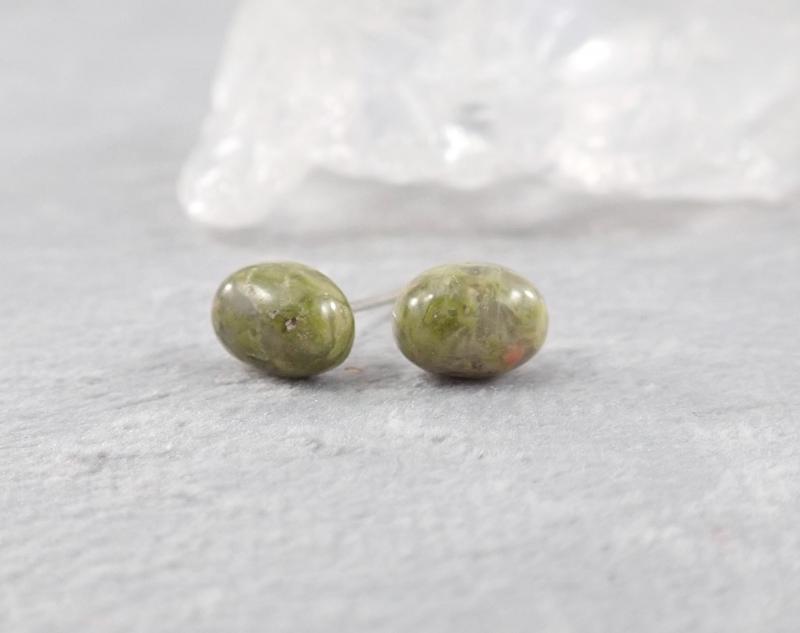 Unakit fülbevaló ovális