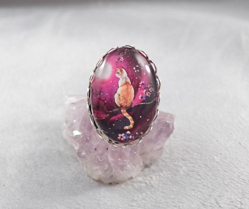 Vörös cicás gyűrű