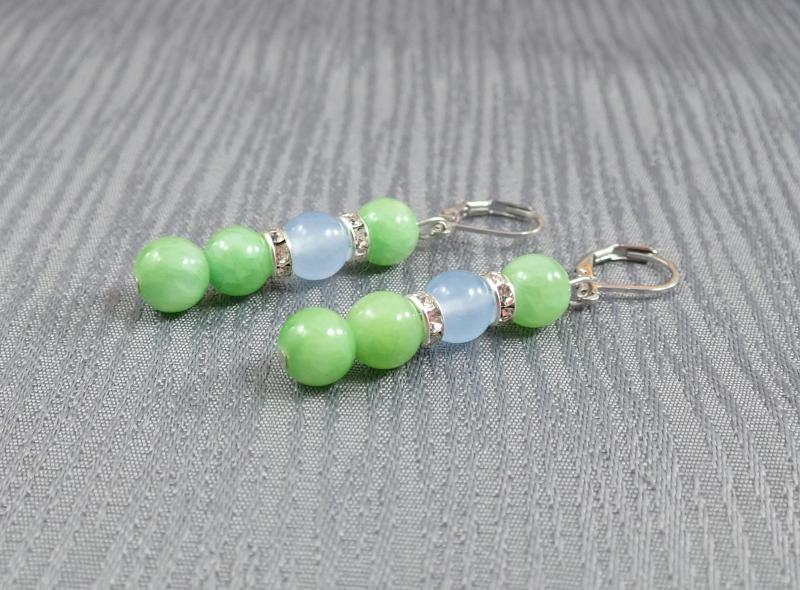 Zöld-kék jáde fülbevaló