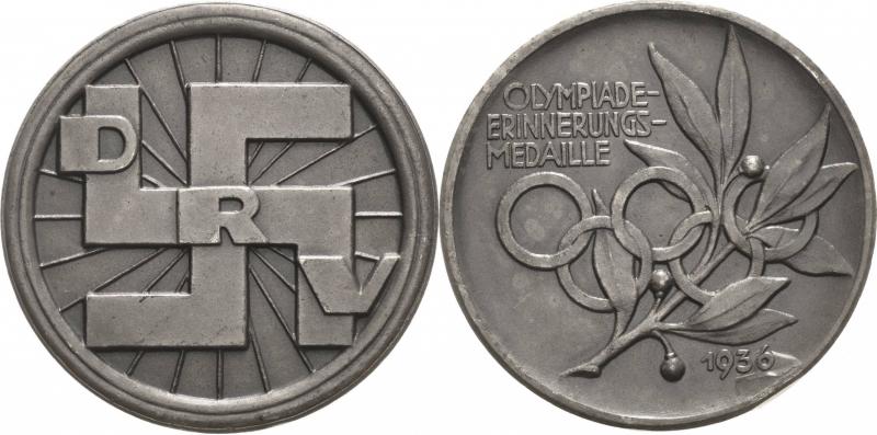 Ezüstözött 1936 Olympia-Erinnerungs-Medaille des DRV (Deutscher Radfahrer-Verband)