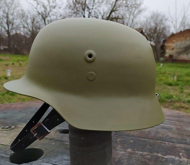Magyar M35 plasztik sisak reprodukció bőr belsővel Hungarian Helmet