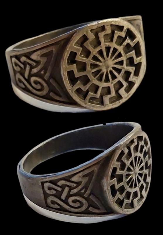 Schwarze Sonne gyűrű - Wewelsburg 800-as ezüst