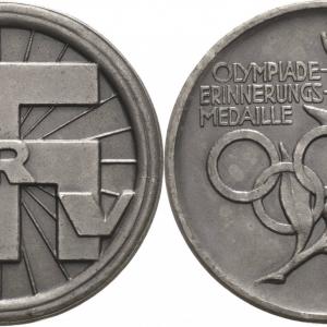 Ezüstözött 1936 Olympia-Erinnerungs-Medaille des DRV (Deutscher Radfahrer-Verband)