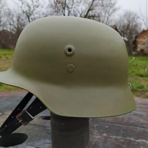 Magyar M35 plasztik sisak reprodukció bőr belsővel Hungarian Helmet