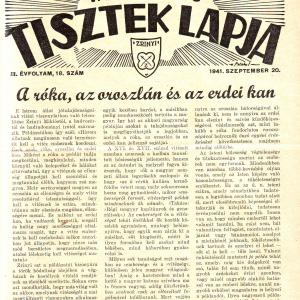 Magyar Tartalékos Tisztek lapja 1941. szeptember 20. II. évfolyam, 18. szám.