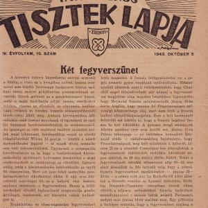 MAGYAR TARTALÉKOS TISZTEK LAPJA 1943. OKTÓBER 5. IV. ÉVFOLYAM, 19. SZÁM