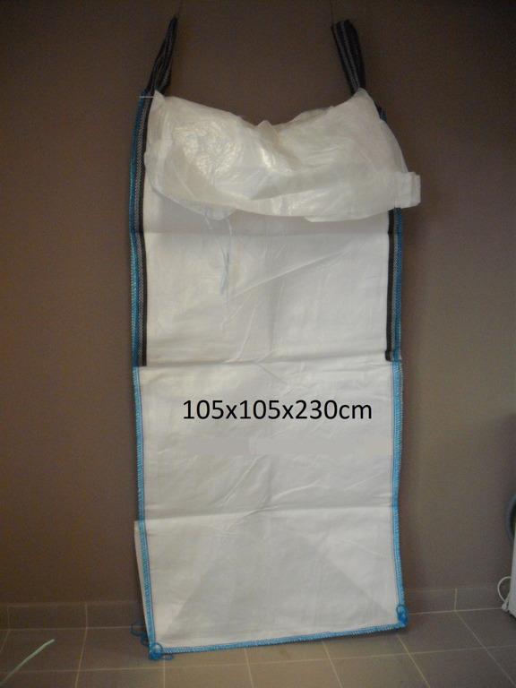 Big-Bag zsák 105x105x230 szoknyás-talpas, használt polipropilén konténer