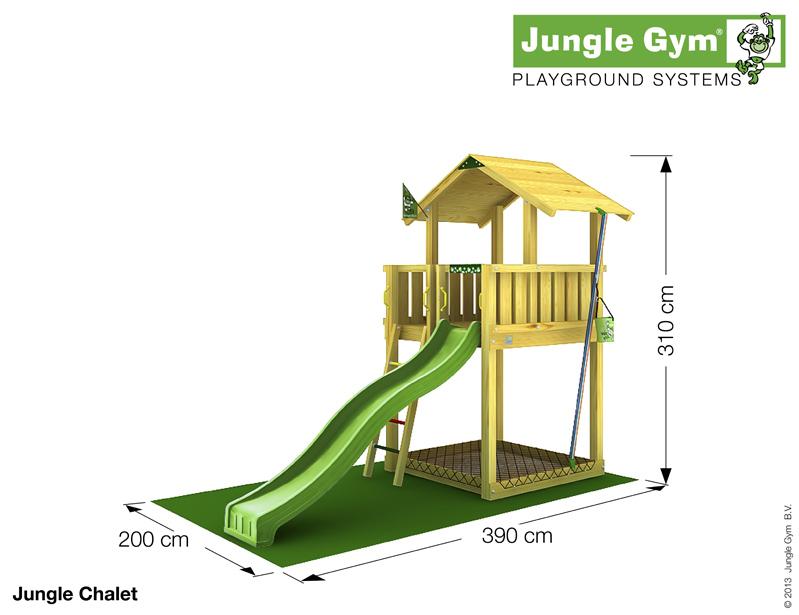 Jungle Gym CHALET, L csúszda torony 2,65 m-es csúszdával