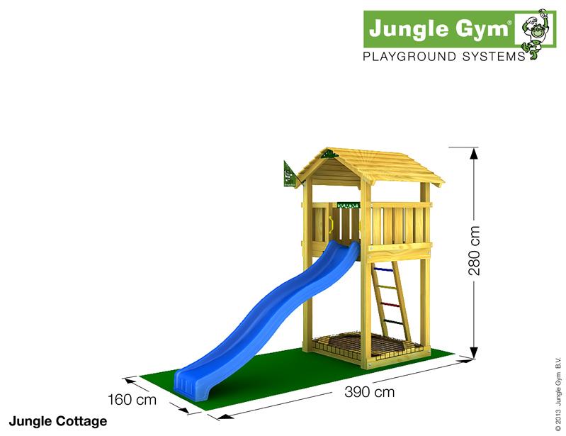 Jungle Gym COTTAGE, M csúszda torony 2,65 m-es csúszdával