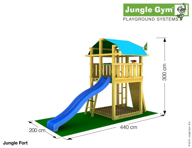 Jungle Gym FORT, L csúszda torony 2,65 m-es csúszdával