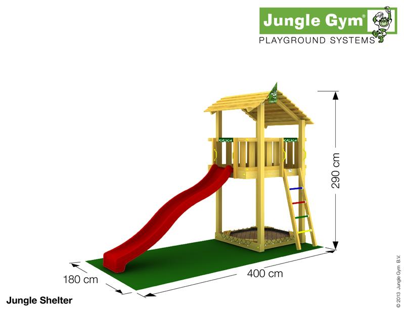 Jungle Gym SHELTER, M csúszda torony 2,65 m-es csúszdával