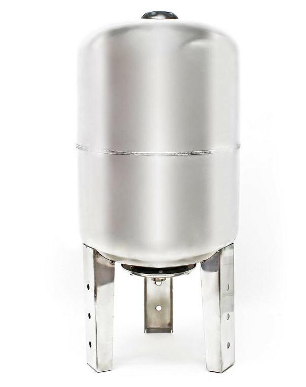 100 literes rozsdamentes acél nyomástartó tartály – EPDM membrános, függőleges kivitelben, 5,4 bar nyomásig