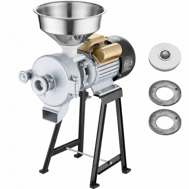 3000 W-os  száraz- és nedvesanyag-daráló, fűszermalom állítható őrlési finomsággal, 50 kg/óra kapacitással