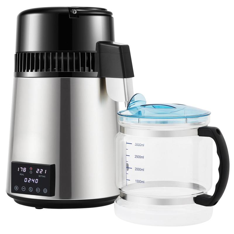 4L Vízdesztilláló és Vízszűrő Gép Időzítővel - 1750W, 1,5L/Óra