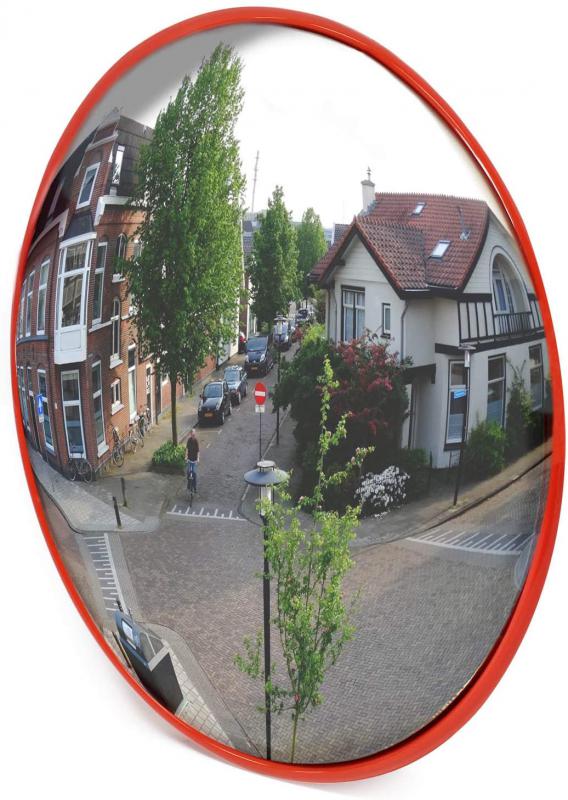 60 cm-es domború biztonsági tükör, 130–160° látószöggel – polikarbonát, rögzítőanyaggal