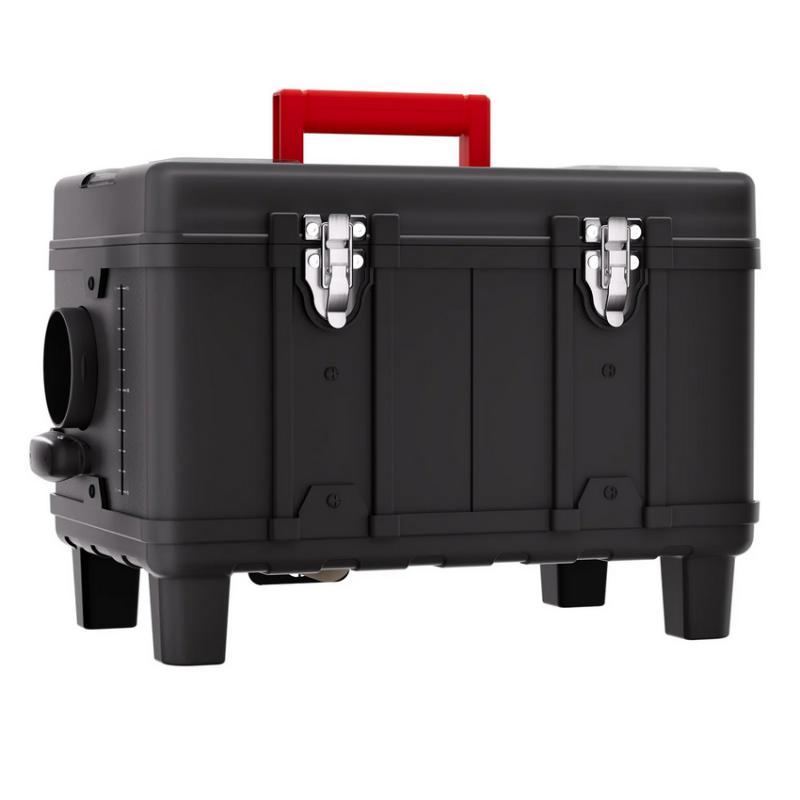 8 kW teljesítményű, DC 12–24 V kompatibilis dízel légfűtőberendezés ≥96% hatásfokkal, 0,18–0,4 l/óra fogyasztással, beépített CO-riasztóval és Bluetooth vezérléssel