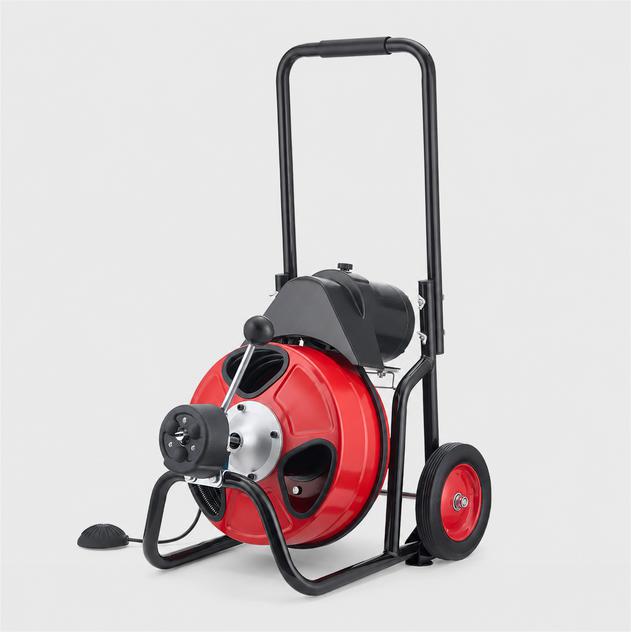 850 W-os elektromos csőtisztító gép spirálokkal és 12 tisztítófejjel, 20–200 mm-es csövekhez