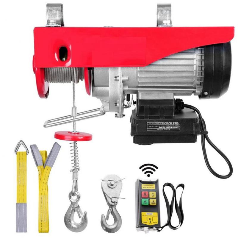Acélhuzalos csörlő – 800 kg teherbírás, 1450 W, 230 V, vezeték nélküli távirányítóval, 12 m emelési magassággal (egyköteles üzemmód)