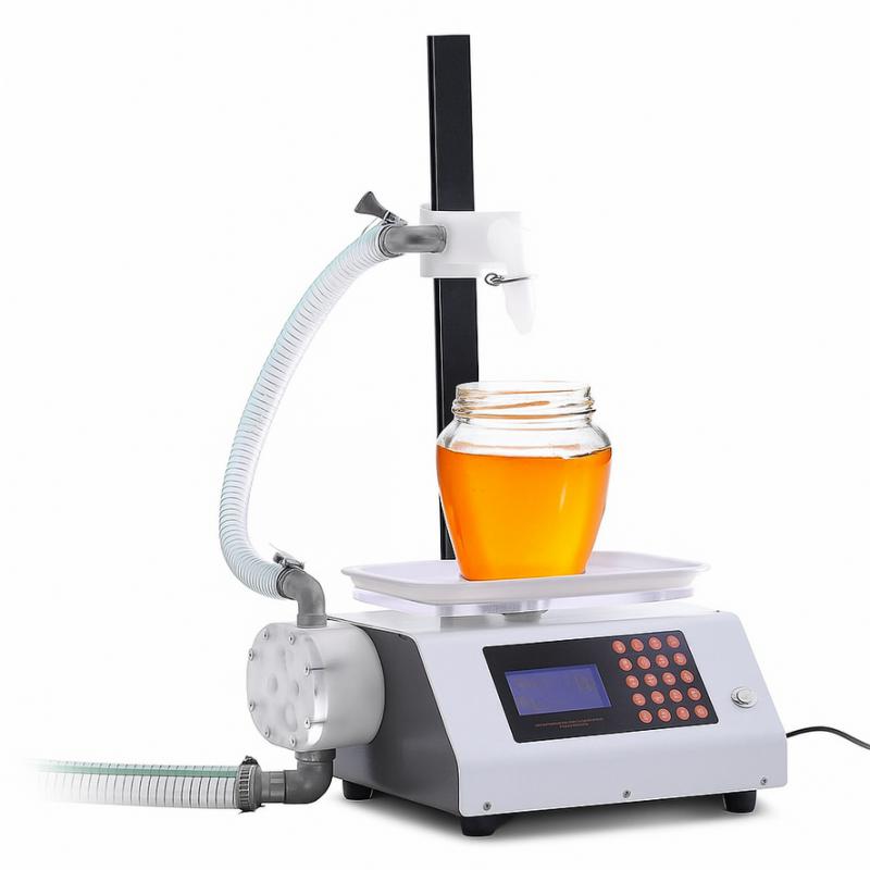 Automatikus palacktöltő gép 50–5000 g kapacitású  – fogaskerék-szivattyús, digitális vezérlésű folyadéktöltő rendszer