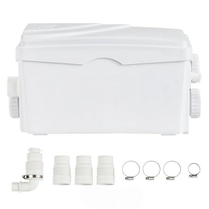 Darálós WC szennyvízszivattyú, 350 W – 6000 l/óra teljesítmény, 7 m emelőmagasság, 3 vízbemenettel