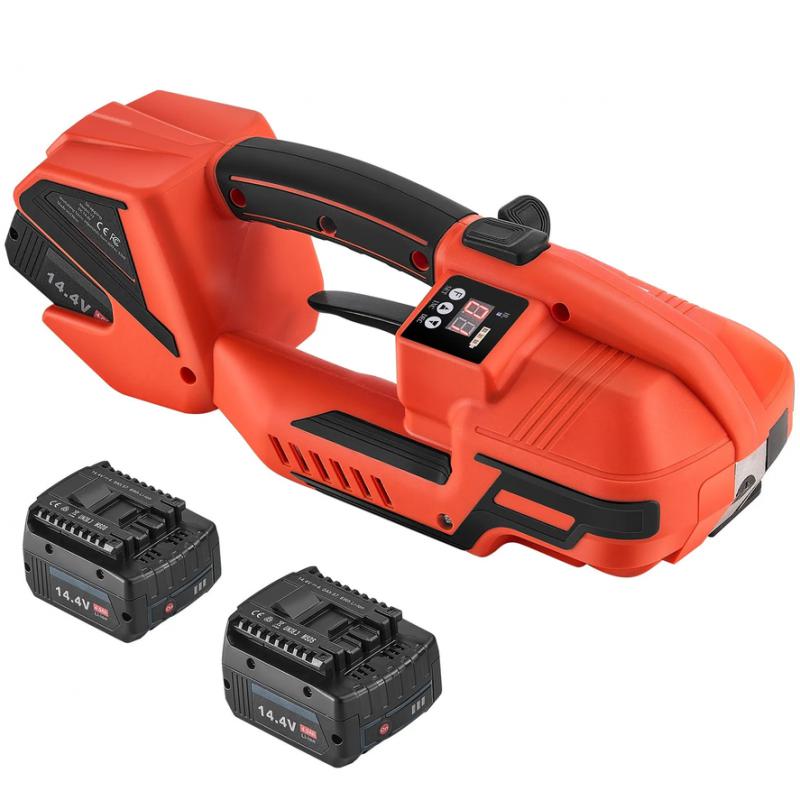 Elektromos automata pántológép 2 × 4000 mAh akkumulátorral, digitális kijelzővel, 9–16 mm PP/PET pántszalaghoz