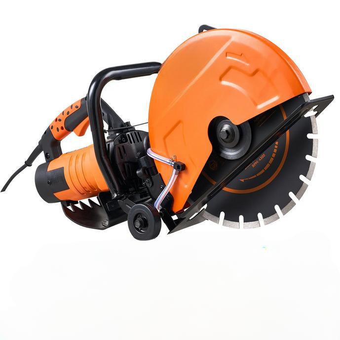 Elektromos betonvágó (nedves/száraz kivitel) vízpumpával és vágótárcsával – 5"–14", 2800 W