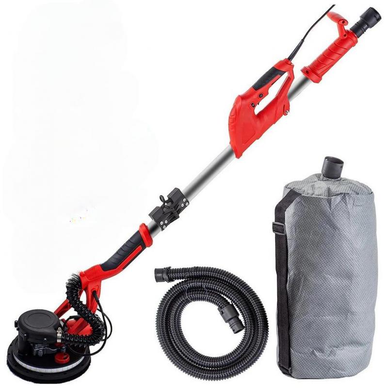 Elektromos gipszkarton csiszoló teleszkópos nyéllel – 750 W, LED világítással és porelszívással