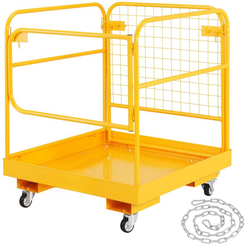Emelőkosár, ketrec villástargoncához, kapuval terhelés max 544 kg, 4db kerékkel