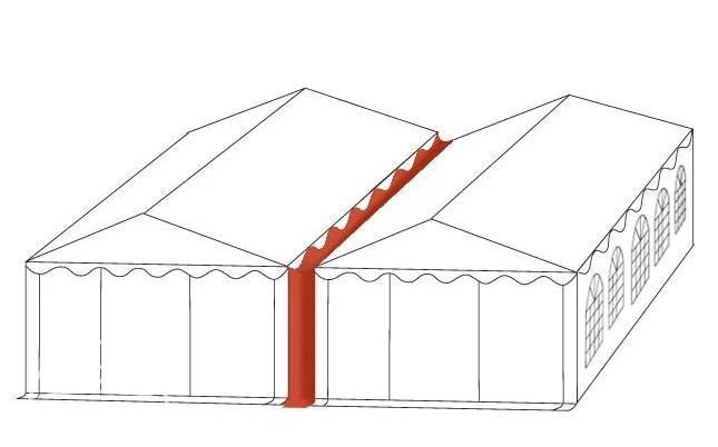 Esőcsatorna összekötő elem rendezvénysátor 10 m PVC magassága 2,60 m fehér