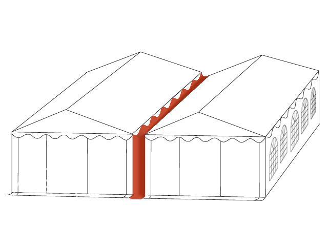 Esőcsatorna összekötő elem rendezvénysátor 12m PVC magassága 2,6 m fehér