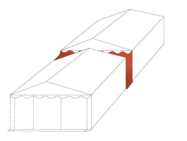 Esőcsatorna összekötő elem rendezvénysátor 6m PVC magassága 2,6 m fehér