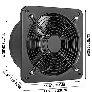 107 W teljesítményű axiális elszívó ventilátor – fémházas axiális szellőztető, 300 mm lapátátmérővel, 2850 m³/óra légszállítással